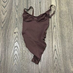 NWOT Skims Seamless Sculpt Thong Bodysuit Scoop Neck Shapewear Cocoa Size S
